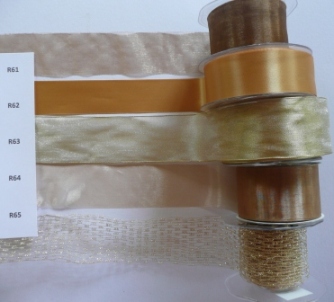 Satin Ribbon Double-sided Antique Gold R62